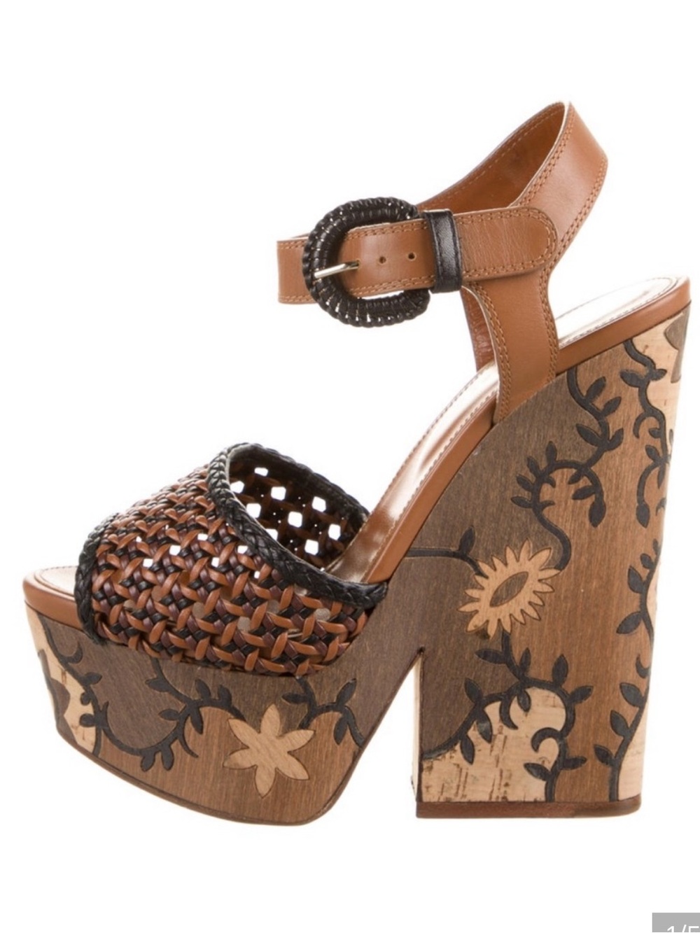 Sergio Rossi Woven Platform Sandals